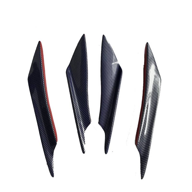 ihreesy Frontstoßstange Spoiler, 4 Stücke Universal Auto Frontstoßstange Kohlefaser Lippe Splitter Auto Spoilerlippe Mini Spoiler Auto Äußere Seitenspoiler Körper Spoiler,Kohlefaser Blau von ihreesy