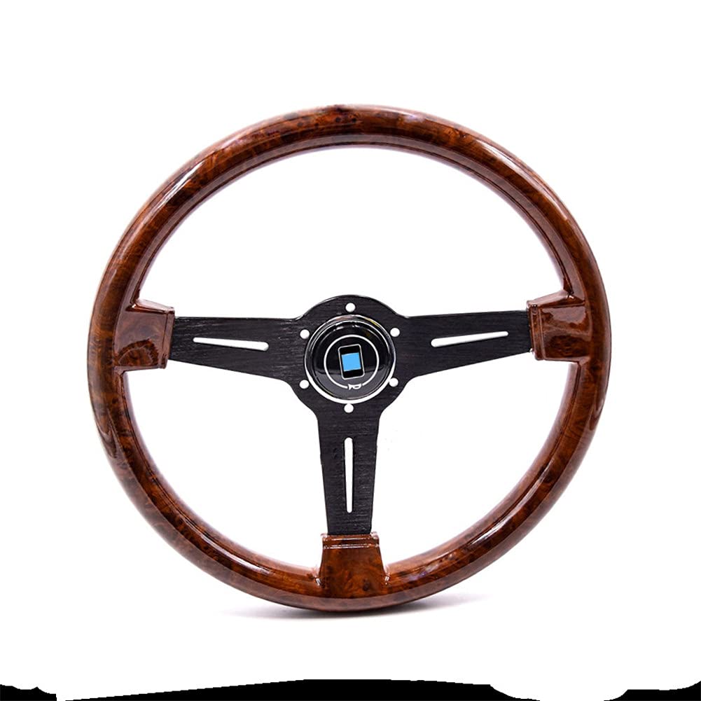 ihreesy Holzlenkrad,Universal 35cm 14 Zoll Autolenkrad 6-Loch Lenkrad Schlitz 3 Speichen ABS Automodifikation Retro Racing Lenkrad mit Hupenknopf Kit ihreesy Holzlenkrad,Universal 35cm 14 Zoll Autolenkrad 6-Loch Lenkrad Schlitz 3 Speichen ABS Automodifikation Retro Racing Lenkrad mit Hupenknopf Kit von ihreesy