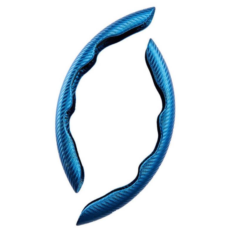 ihreesy Lenkradabdeckung Booster,2 Stück Carbon Fiber Muster Lenkradbezug Rutschfest 15 Zoll / 38cm Lenkradschoner Lenkrad Booster Lenkradschutz Dekorative Abdeckung Auto Lenkradhülle,Blau von ihreesy
