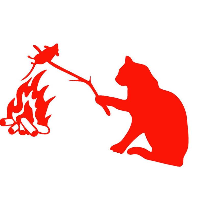 ihreesy Lustiger Autoaufkleber, Katze Vinyl-Auto Aufkleber Reflektierende Auto Karosserie Decal Wasserdicht Vinyl Grafik Aufkleber Abziehbild Dekoration für Helm Wohnzimmer Laptops Wand,Rot von ihreesy