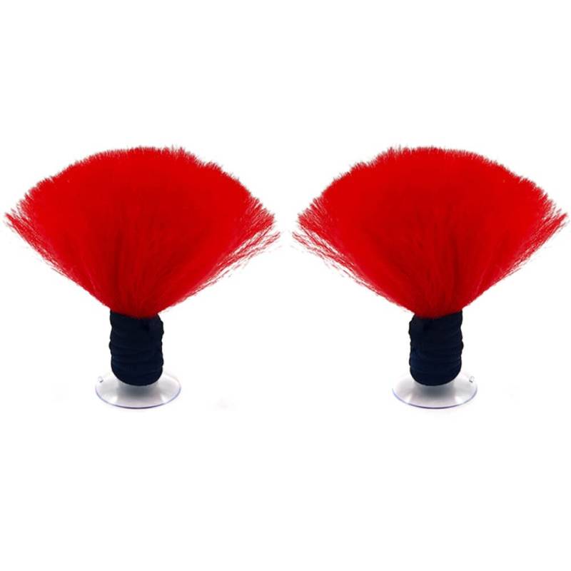 ihreesy Motorrad Helm Zöpfe, 2 Stück Stilvolle Helm-Zöpfe Dekoration Helm Haar Haarschmuck Helm Haar Zöpfe Haarteile Helm Dekor Helm Braids mit Saugnapf für Motorradhelm Roller,Rot von ihreesy
