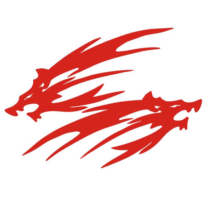 ihreesy Reflektierender Aufkleber, Flammen Wolf Autoaufkleber Wasserdicht Auto Aufkleber Motorrad Reflektierende Aufkleber Sticker Styling Karosserie Decal Vinyl Grafik Aufkleber Wanddeko,Rot von ihreesy