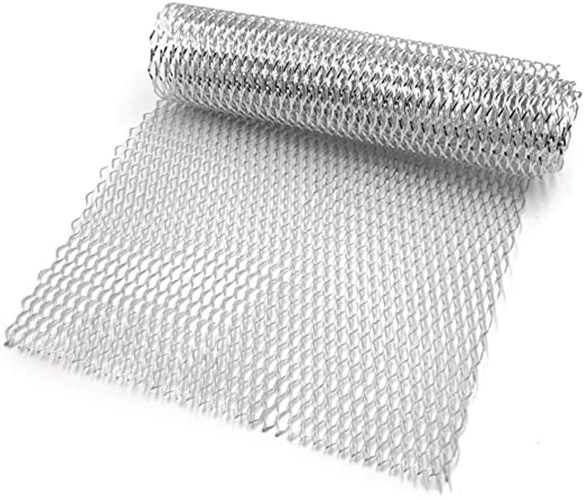 Alu Renngitter,Aluminium Racegitter Streckgitter,Universal Auto Car Grill Mesh Net Aluminiumlegierung Alu Kühlergrill Einsatz Blatt Gitter Körper Stoßstange Rauten Grill,100x33cm,Silber 8 X 25mm von ikasus