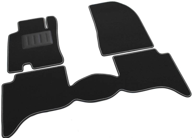 Das Teppich Auto, sprint00801, Fußmatten Teppiche Schwarz rutschfest, verstärkter Rand, zweifarbig, Absatzschoner aus Gummi, Terios 2 J200 2006 >. von ilTappetoAuto