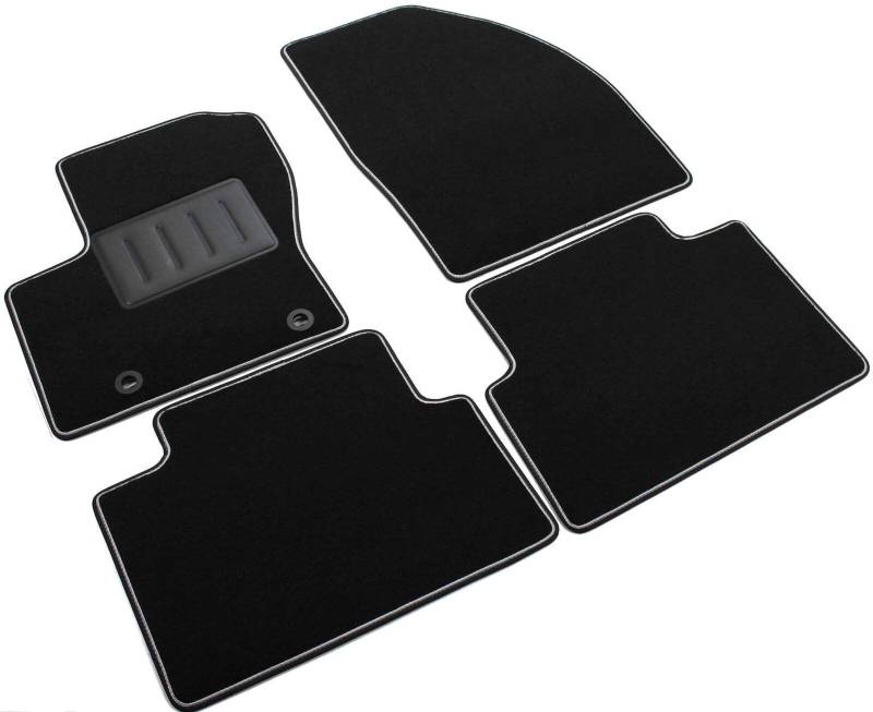 Das Teppich Auto, sprint01307, Fußmatten Teppiche Schwarz rutschfest, verstärkter Rand, zweifarbig, Absatzschoner aus Gummi, Max I 2003 > 2010. von ilTappetoAuto