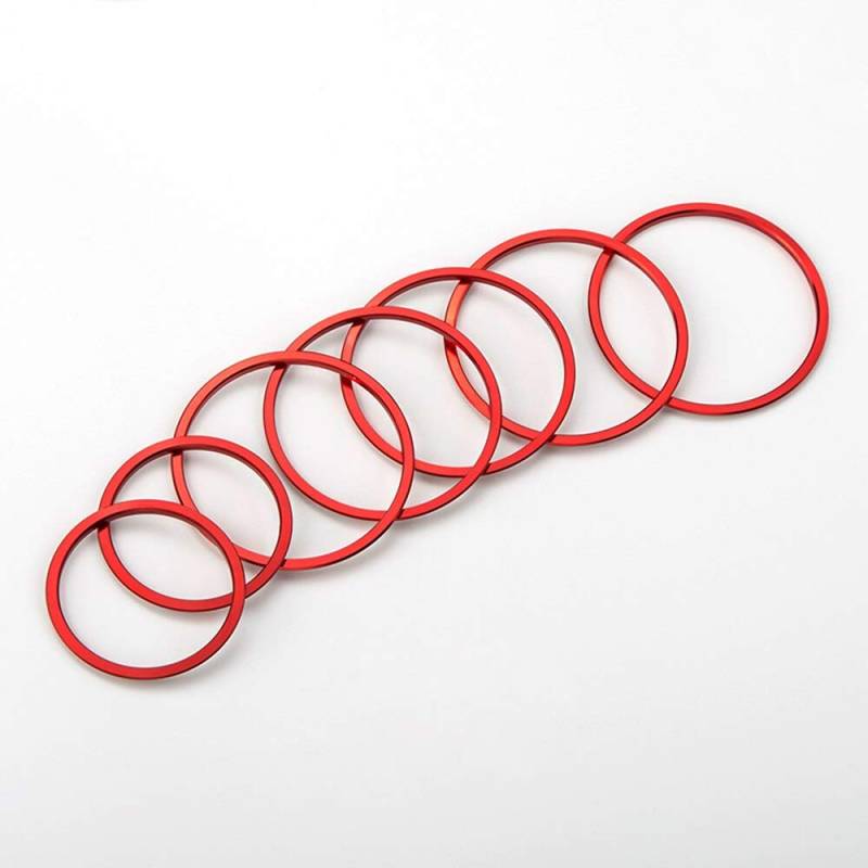Lüftungsschlitze | Dekoringe | Dekoration | Luftaustritt | Lüftung Ringe Alu Legierung | Styling Blenden Klima W205 S205 GLC C (Rot) von imponic