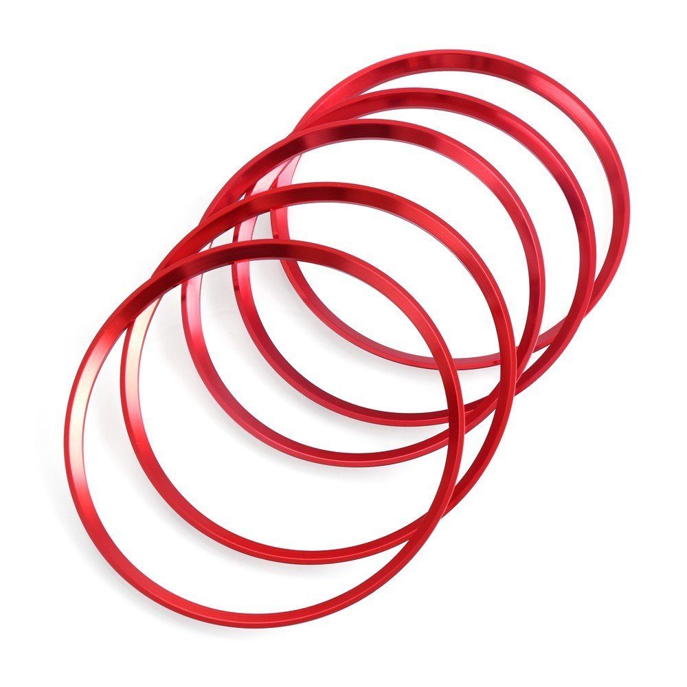 Lüftungsschlitze Dekoringe Dekoration Luftaustritt Lüftung Ringe rot Alu Legierung Styling Blenden Klima (Rot) von imponic