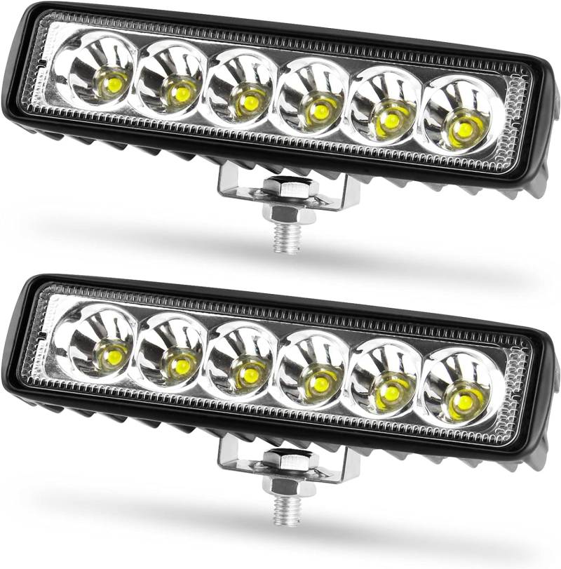 Innislink LED Arbeitsscheinwerfer, 18W Zusatzscheinwerfer 12V 24V Auto Scheinwerfer IP67 Wasserdicht 6000K Strahler für SUV Truck Traktor Offroad LKW - 2 Stück von innislink