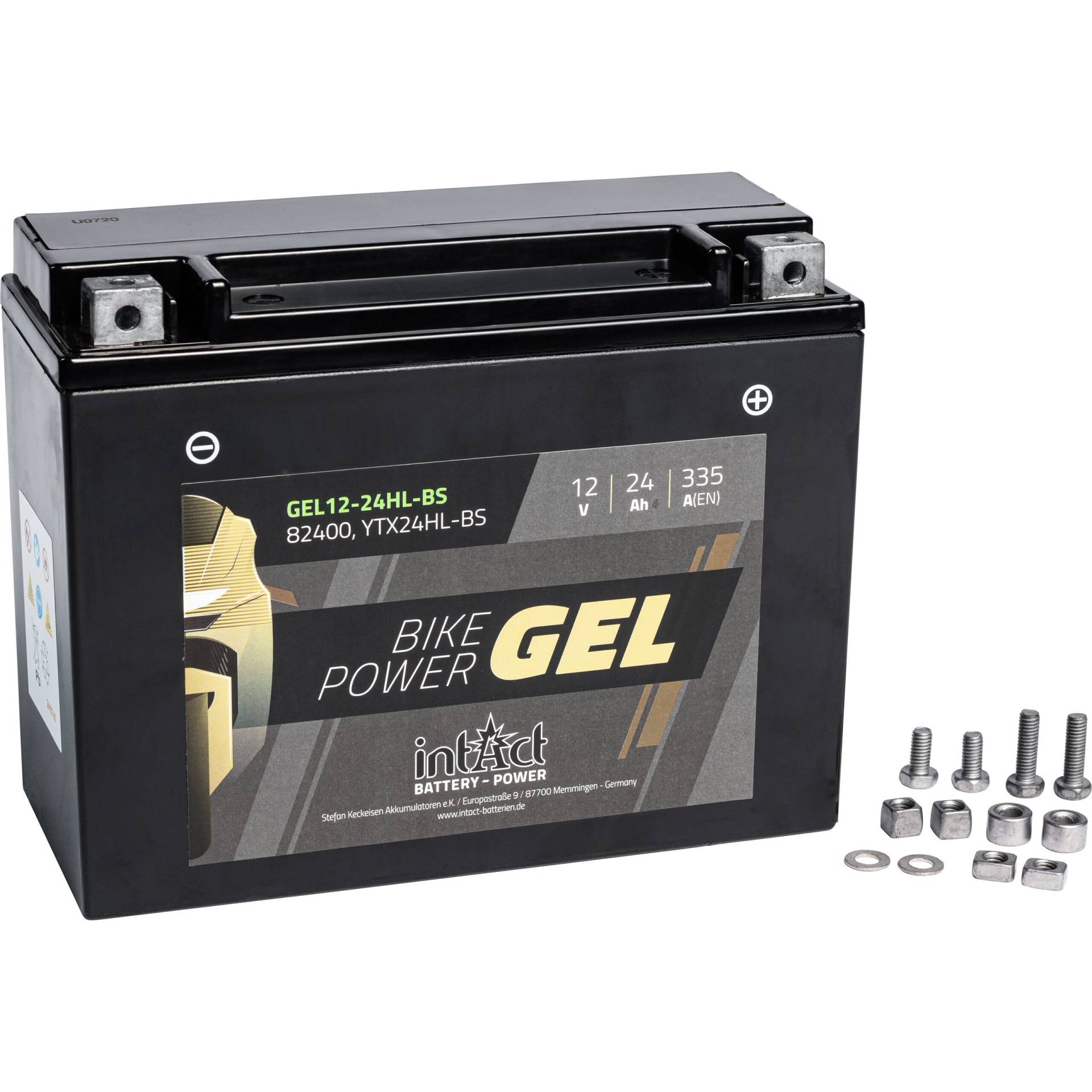 intAct Batterie Bike Power Gel geschlossen TX24HL-BS  12 Volt, 24Ah von intAct