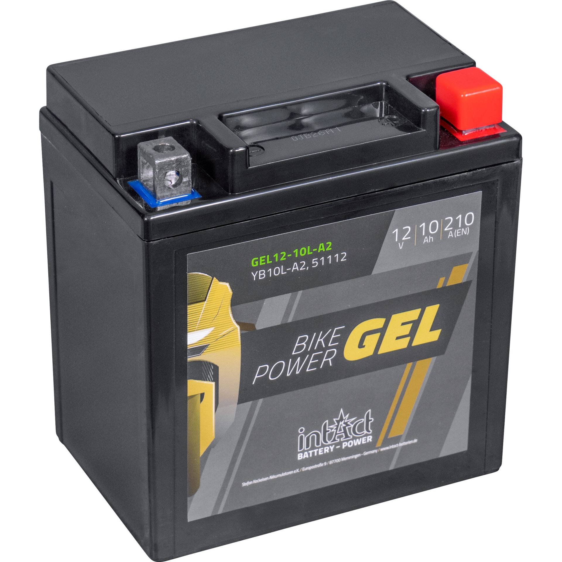 intAct Batterie Bike Power Gel geschlossen B10L-A2  12 Volt, 10Ah von intAct