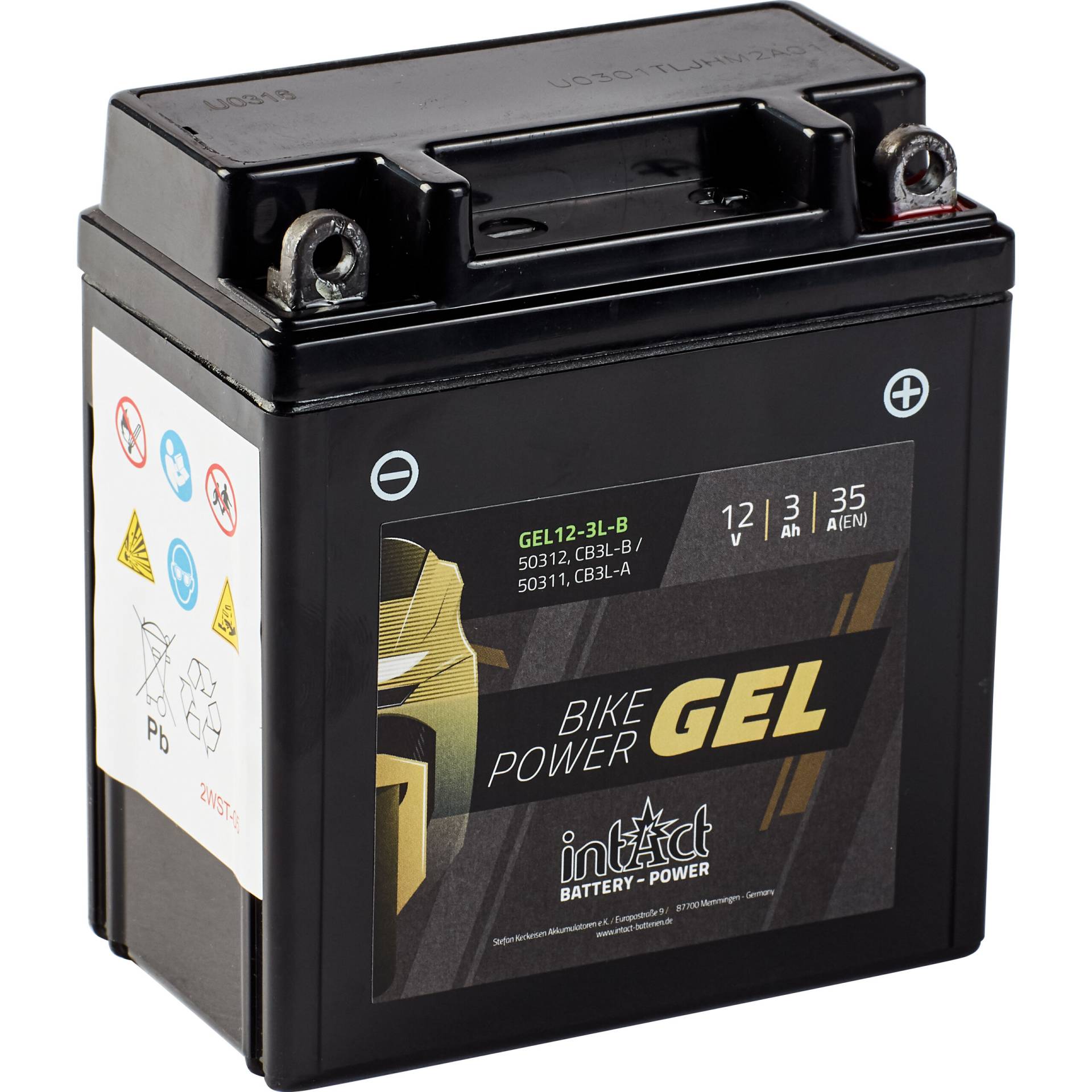 intAct Batterie Bike Power Gel geschlossen B3L-B  12 Volt, 3Ah (CB3 von intAct