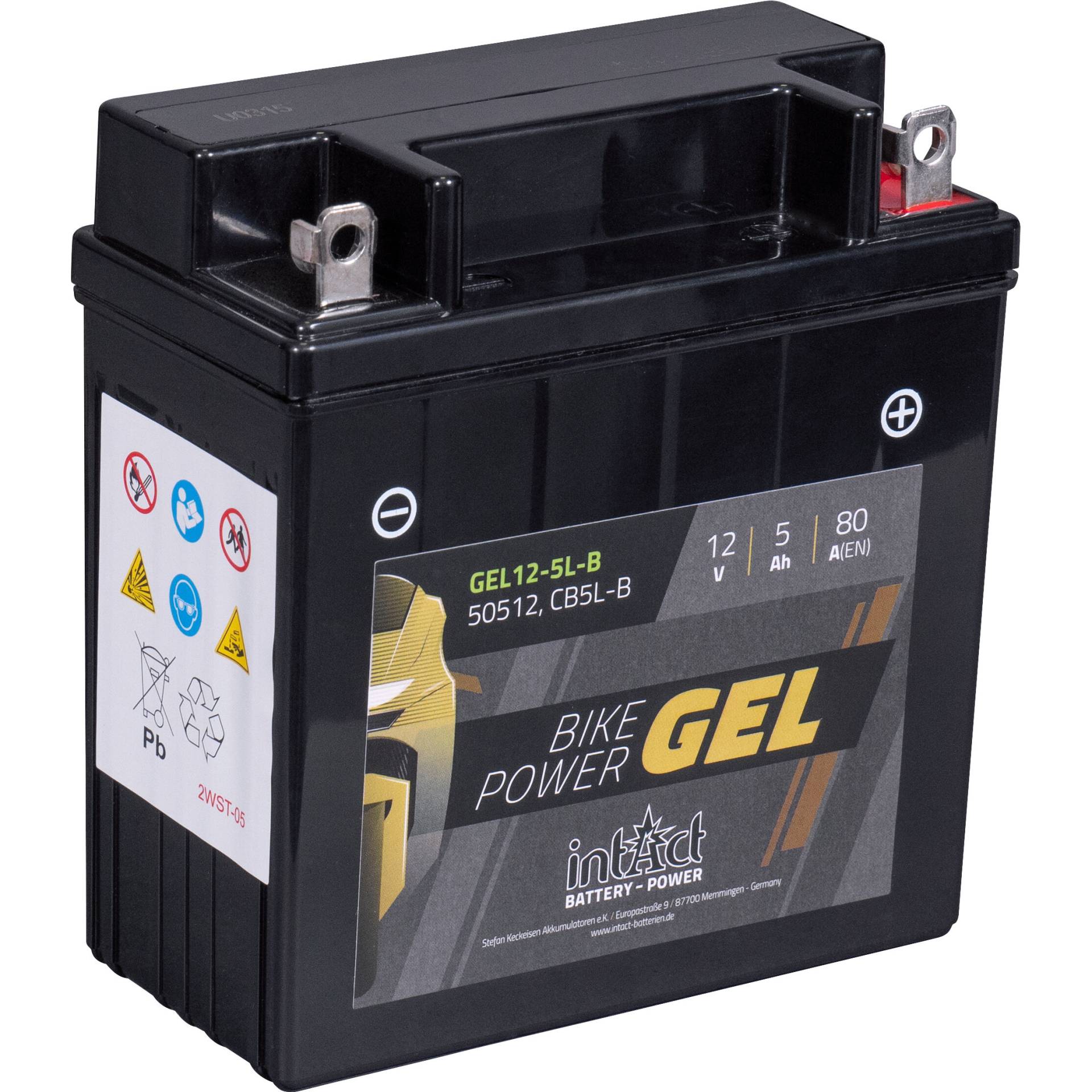 intAct Batterie Bike Power Gel geschlossen B5L-B  12 Volt, 5Ah von intAct
