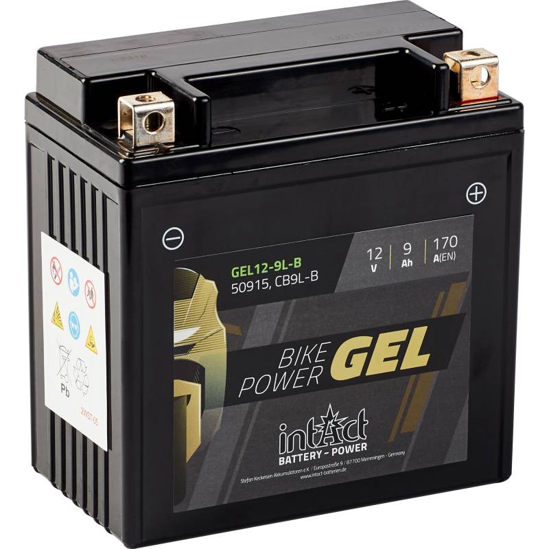 intAct Batterie Bike Power Gel geschlossen B9L-B  12 Volt, 9Ah (CB9 von intAct