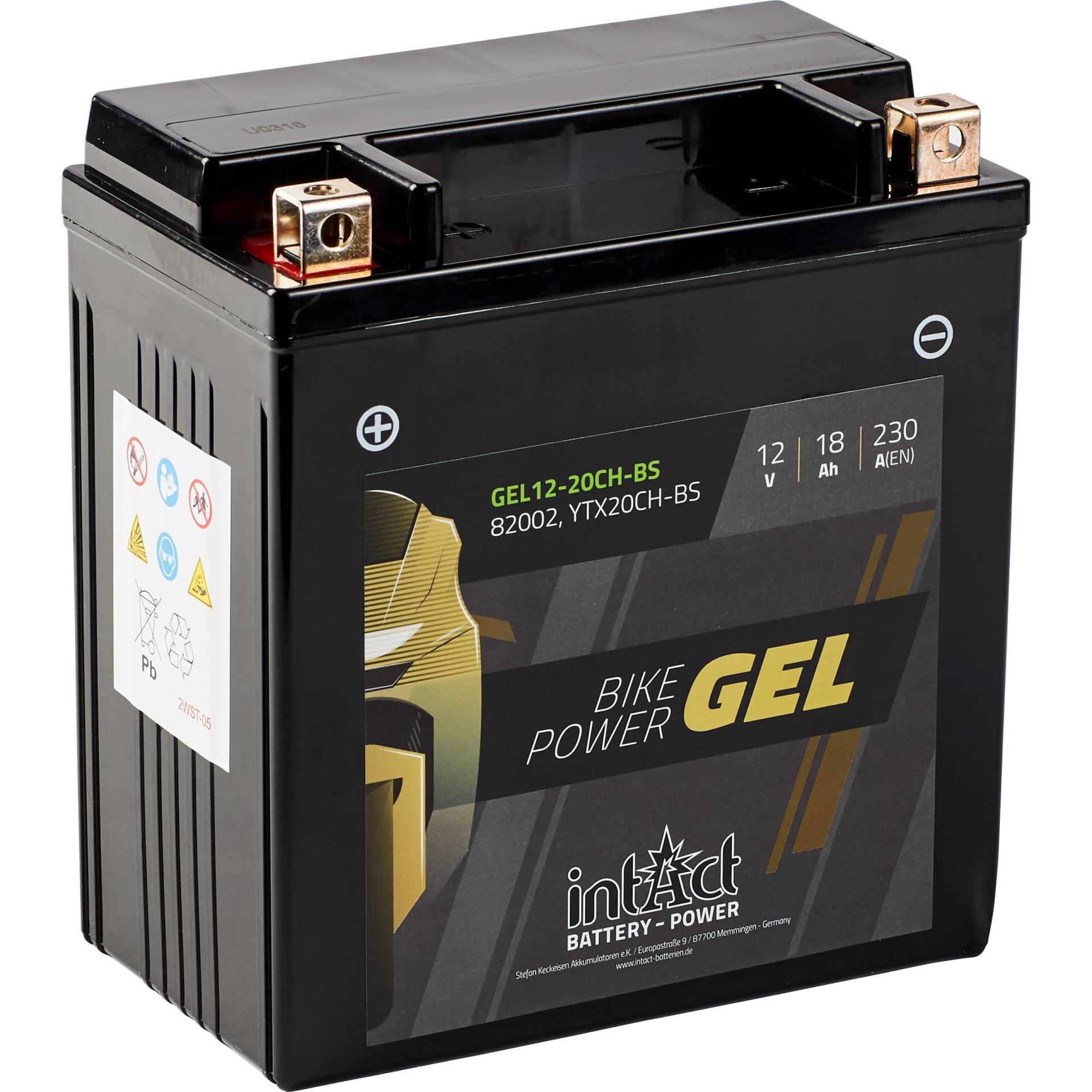 intAct Batterie Bike Power Gel geschlossen TX20CH-BS  12 Volt, 18Ah von intAct