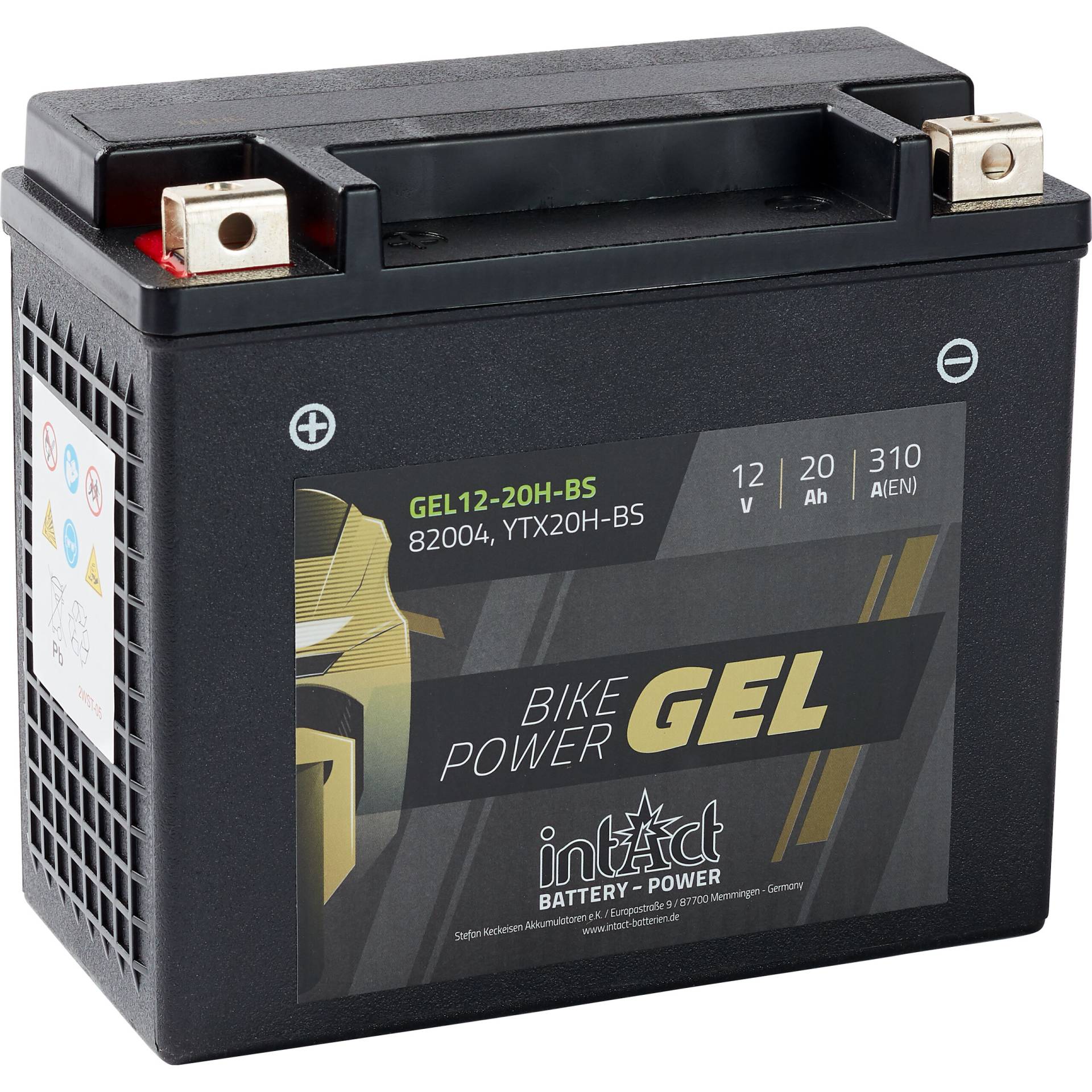 intAct Batterie Bike Power Gel geschlossen TX20H-BS  12 Volt, 20Ah von intAct
