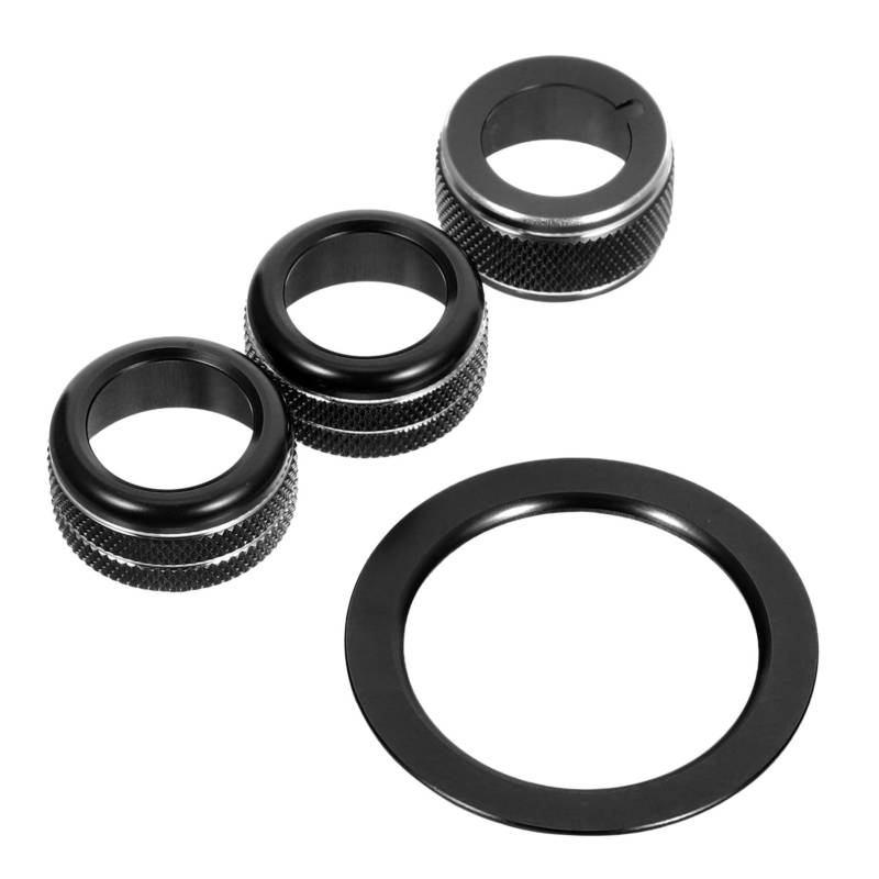 iplusmile 1 Satz Akustischer Zierring Auto-Startknopfabdeckung Startknopfabdeckung für Automotoren Auto-Zündknopfring Zündschlüsselzylinderabdeckung Aluminiumlegierung Black von iplusmile