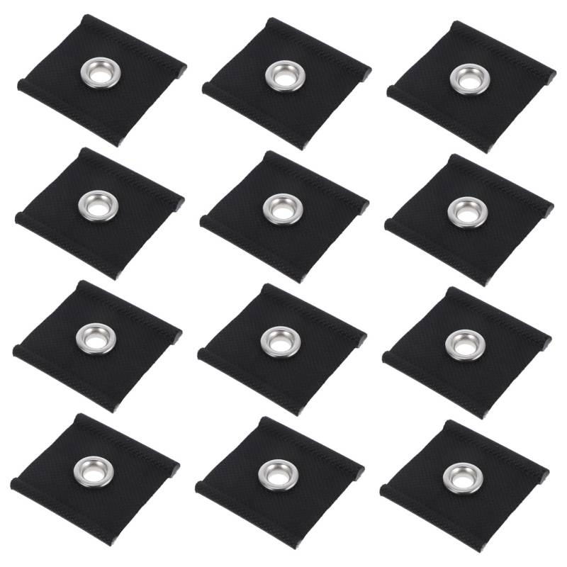iplusmile 12 Stück RV-Anhängerkupplung Austausch der Ladungsnetzhaken Wohnmobil-Außenaufhänger Vorhangschienenclips für Wohnmobile Frachthaken PVC-beschichteter Stoff Black von iplusmile