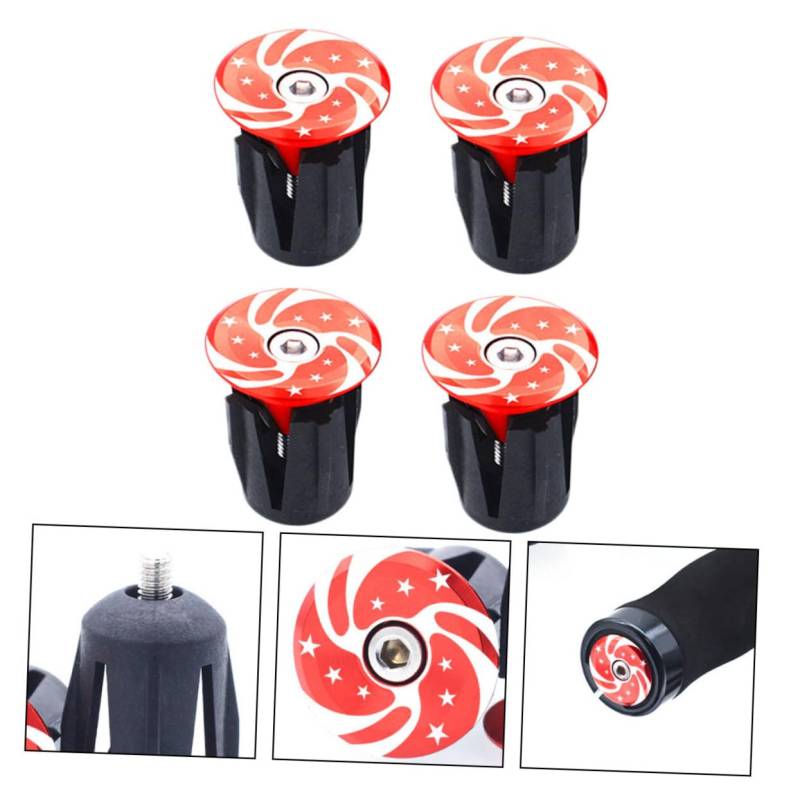 iplusmile 2 Sätze Aluminiumlegierung Griffabdeckung Lenker Radfahren Mountain Bar Endkappe Stecker Bike Aluminium Bar Ends Abs Kunststoff Rot 4 Stücke * 2 von iplusmile