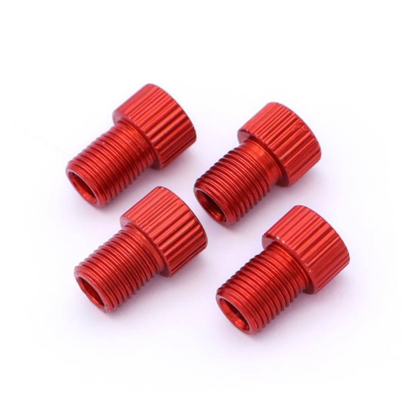 iplusmile 4 Stück luftkompressor Adapter Fahrrad ventiladapter Fahrradventil Adapter Luftventil Reifenpumpenadapter französischer Ventiladapter Luftpumpe für das Fahrrad rot von iplusmile