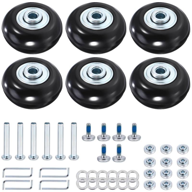 iplusmile Gummi Ersatz Räder - Kofferrollen Ersatzrollen - 40 x 18mm Gepäck Ersatzräder - Gummi-Lenkrollen, Kugellager, Kits von iplusmile