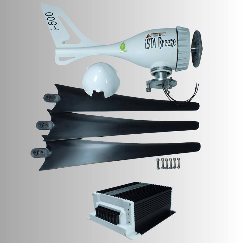 Set Mega Auswahl Windgenerator IstaBreeze® inklusive Controller i-500-12 Volt 500 Watt Power PLUS Hybrid Laderegler von istabreeze