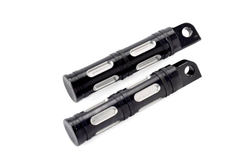 Schwarz Motorrad Fuß Fußrasten Fußstütze Hinten & Vorne kompatibel mit Harley Sportster Dyna v rod Softail Road King Street Heritage Electra Glide Male Peg Mount Fußrastenpedal Pedals von itdegno