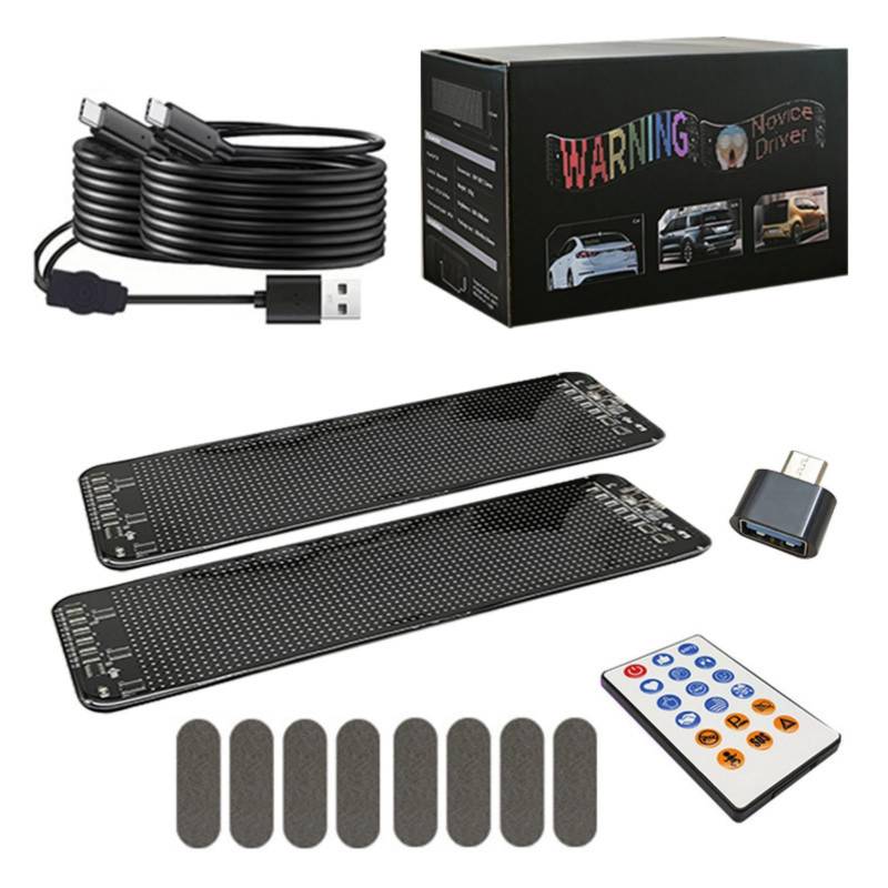 iuscacey Programmierbares LED-Schild, Flexibler LED-Bildschirm für Autos, USB-betriebenes Fahrzeug-Werbedisplay, per APP Bluetooth gesteuertes, anpassbares Schild,492 * 110mm von iuscacey