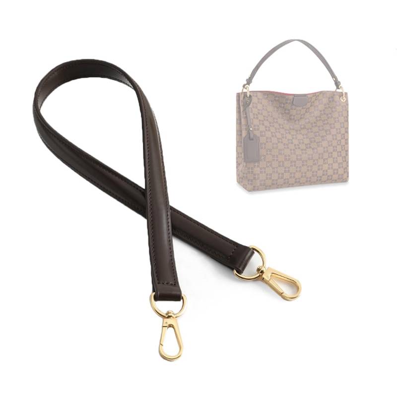 jiesinlov Vachetta Leder Ersatz Riemen Handtasche Schulterriemen für Gracefull Taschen (Kaffeebraun-Länge:65cm,Breite:1.8cm) von jiesinlov