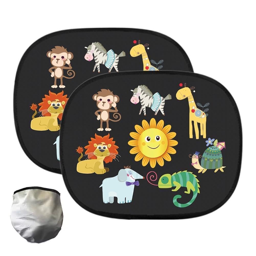 Auto-Sonnenschutz, Seitenfenster, Cartoon-Fenster für Kinder und Erwachsene, Adsorptions-Sonnenschutz, Seitenfenster, Sonnenblende, hinteres Netz Auto-Sonnenschutz, Seitenfenster, Cartoon-Fenster für Kinder und Erwachsene, Adsorptions-Sonnenschutz, Seitenfenster, Sonnenblende, hinteres Netz von jileijar
