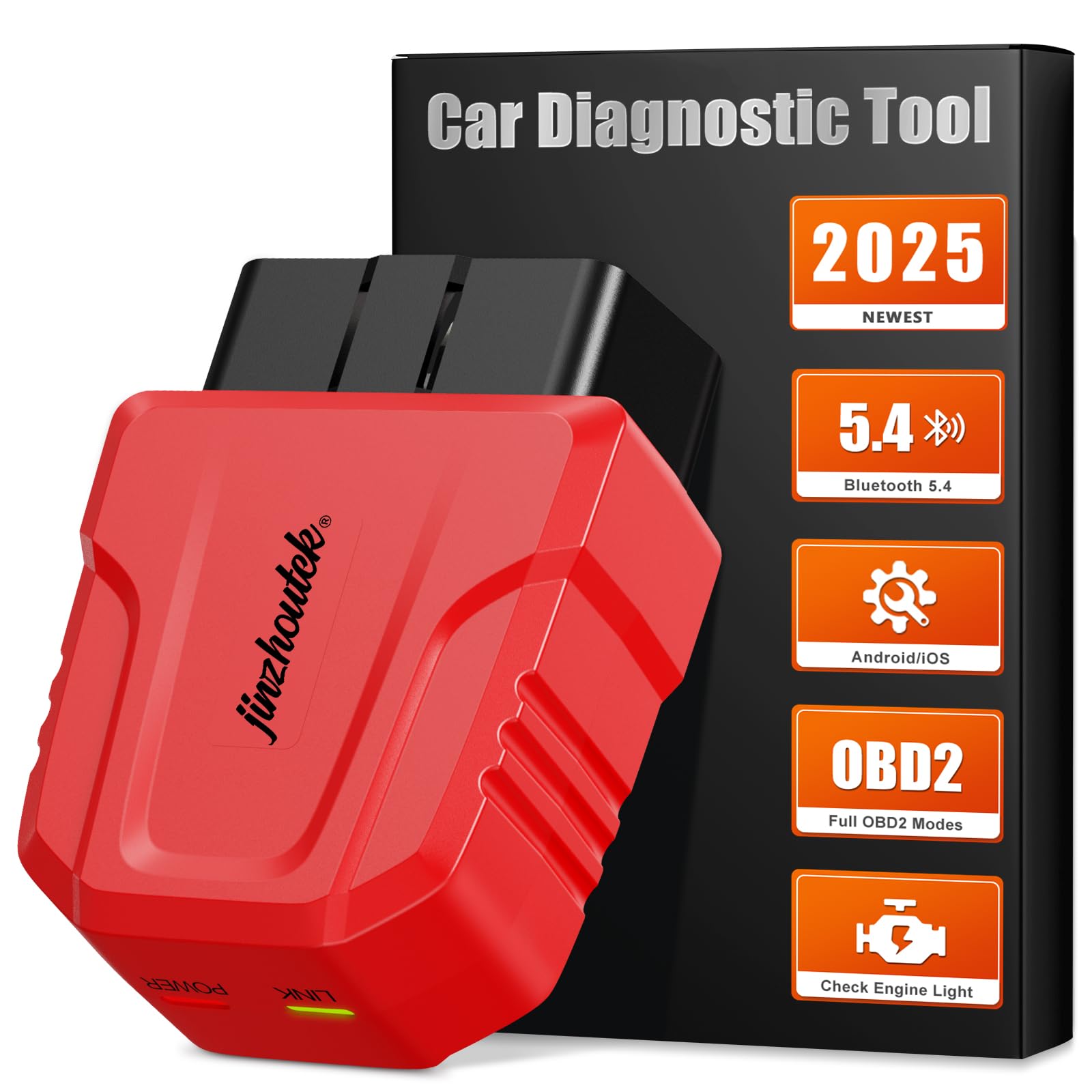 OBD2 Diagnosegerät Auto OBD Bluetooth: OBD Scanner Bluetooth Adapter 5.4 Obd2 Diagnosegerät für Alle Fahrzeuge - Motorprüfung OBDII Fahrzeugleistungstest - Kompatibel mit iOS Android OBD2 Diagnosegerät Auto OBD Bluetooth: OBD Scanner Bluetooth Adapter 5.4 Obd2 Diagnosegerät für Alle Fahrzeuge - Motorprüfung OBDII Fahrzeugleistungstest - Kompatibel mit iOS Android von jinzhoutek