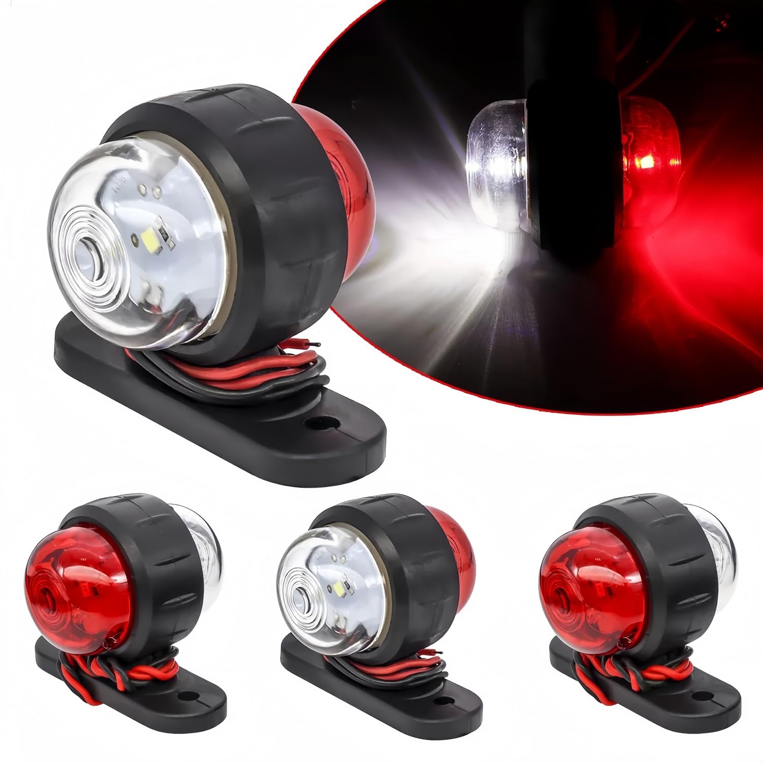 joonnair 4 Seitenmarkierungsleuchten Begrenzungsleuchten Anhänger-Seitenleuchte Doppelseitiges Weißes Rotes Lich Auto LKW Anhänger Wohnwagen Leuchte Licht Markierungsleuchten Wasserdichte LED joonnair 4 Seitenmarkierungsleuchten Begrenzungsleuchten Anhänger-Seitenleuchte Doppelseitiges Weißes Rotes Lich Auto LKW Anhänger Wohnwagen Leuchte Licht Markierungsleuchten Wasserdichte LED von joonnair