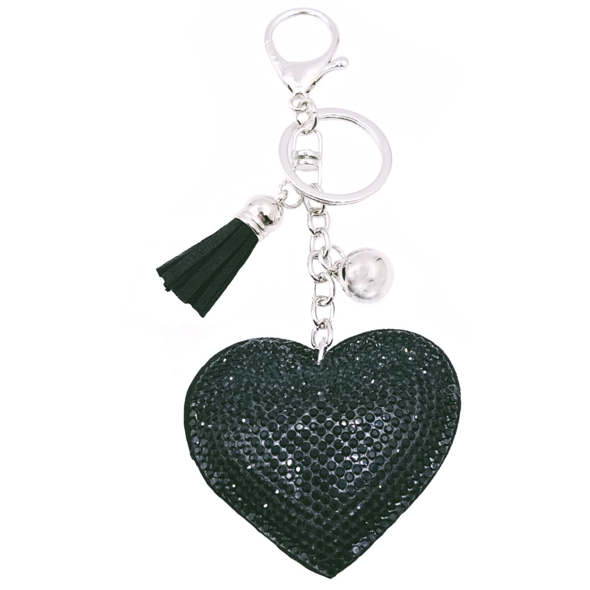 jtkdxqs Glitzer-Schlüsselanhänger, Strass-Herzform, Schlüsselanhänger, Kristall-Quaste, niedlicher Schlüsselanhänger für Frauen, Schwarz, 3.1in jtkdxqs Glitzer-Schlüsselanhänger, Strass-Herzform, Schlüsselanhänger, Kristall-Quaste, niedlicher Schlüsselanhänger für Frauen, Schwarz, 3.1in von jtkdxqs
