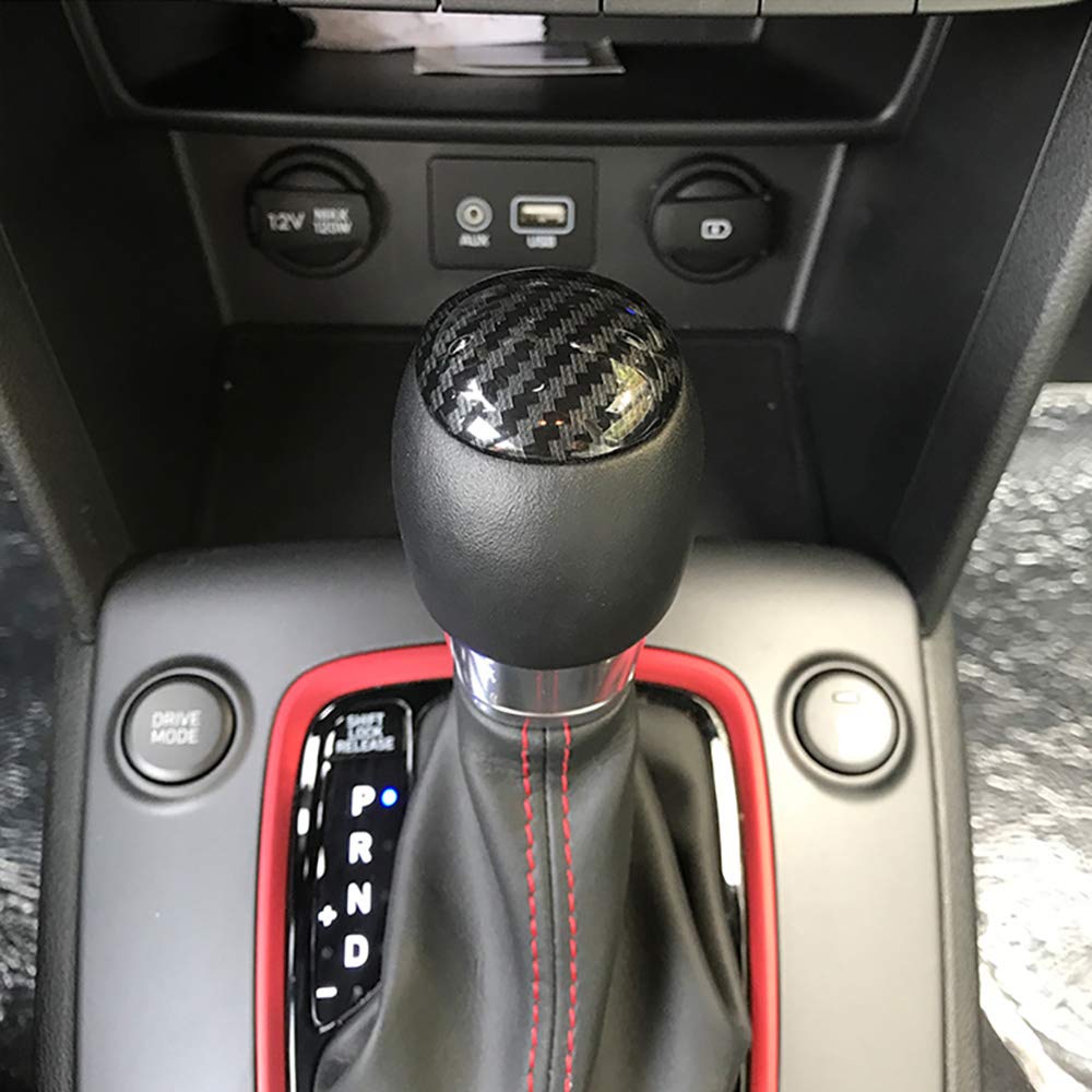 kadore Interior Gear Schaltknaufabdeckung für Hyundai Kona SUV 2017-2020 Carbon Fiber Color Automatikgetriebe von Kadore