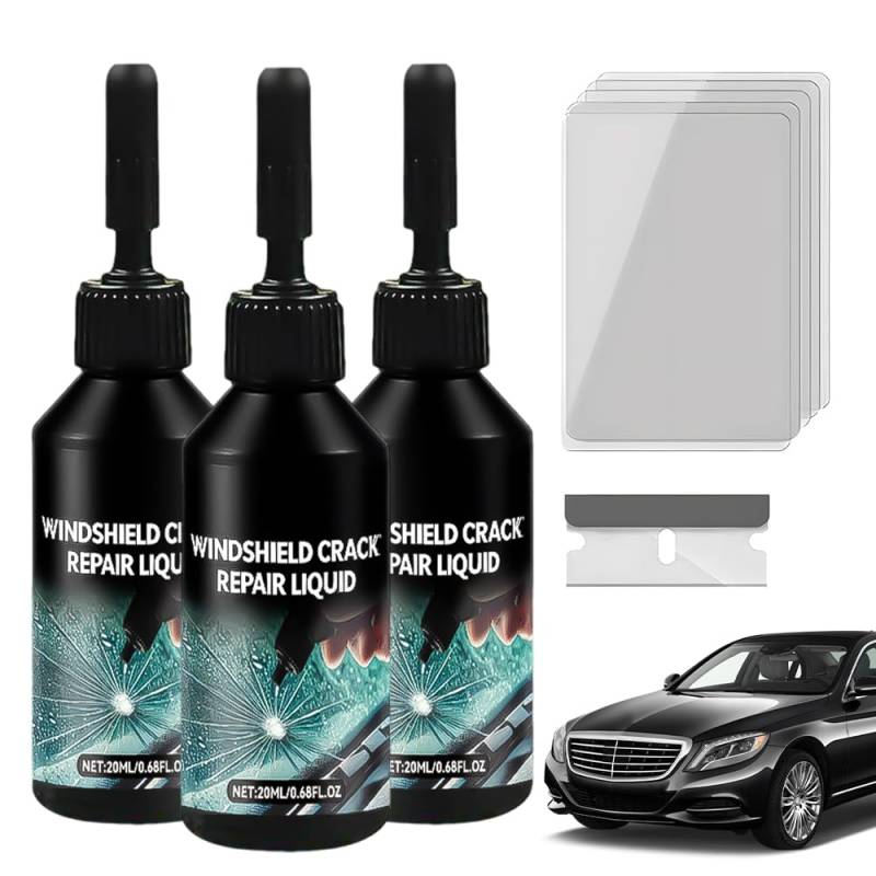 kailisi Steinschlag Reparaturset Windschutzscheibe, 2025 Neuestes Chipped Windshield Repair Kit, Cracks Gone Glass Repair Kit Glas Reparatur Set für Rissen, Löchern, Rissen (3 Stück) von kailisi