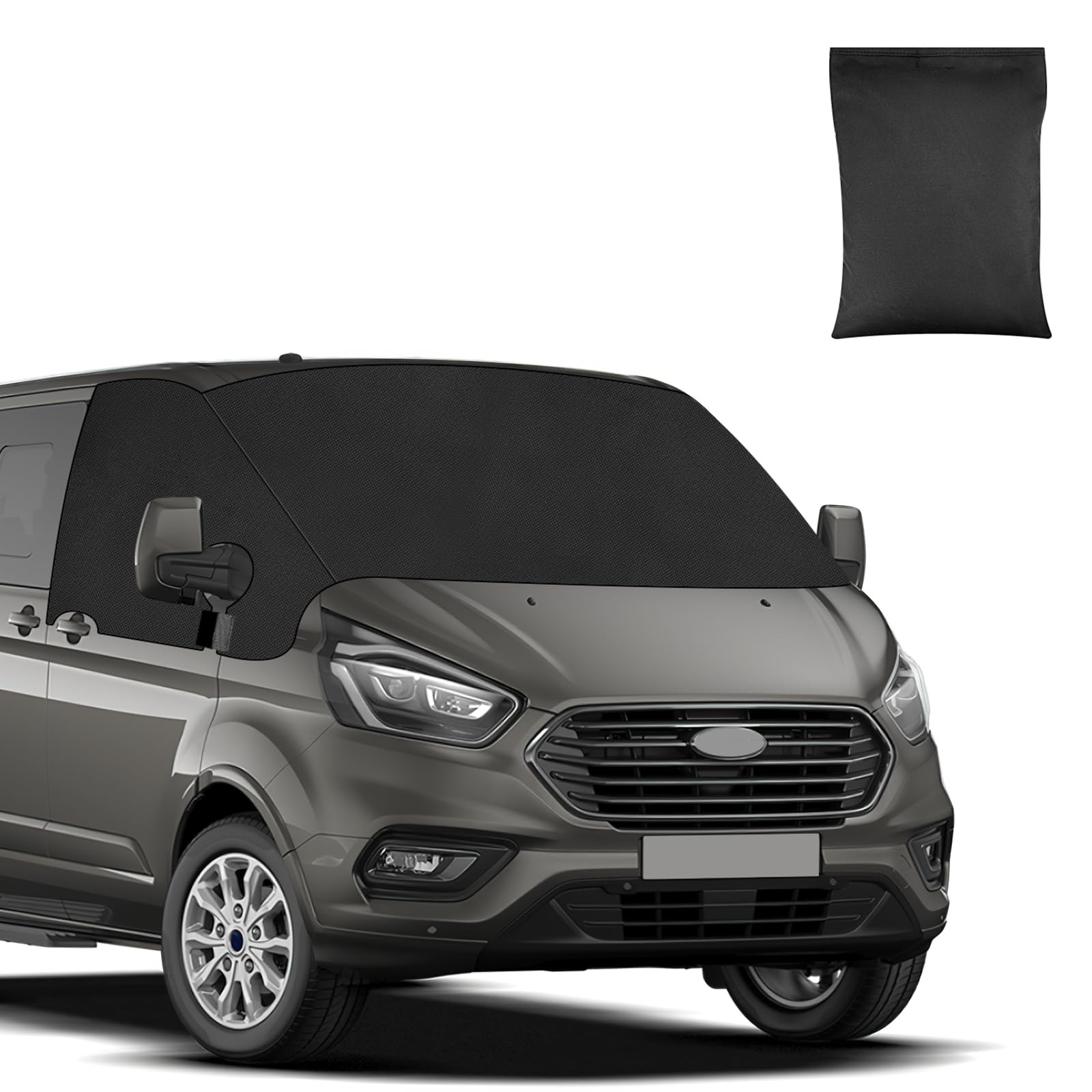Auto Windschutzscheiben Abdeckung Ersatz für Ford Transit Custom 2012-2024, 600D Oxford Wetterfeste Frontscheibe Wrap Cover, Frontscheiben Sonnenschutz für Ford,Scheibenabdeckung Auto Windschutzscheiben Abdeckung Ersatz für Ford Transit Custom 2012-2024, 600D Oxford Wetterfeste Frontscheibe Wrap Cover, Frontscheiben Sonnenschutz für Ford,Scheibenabdeckung von kamoly
