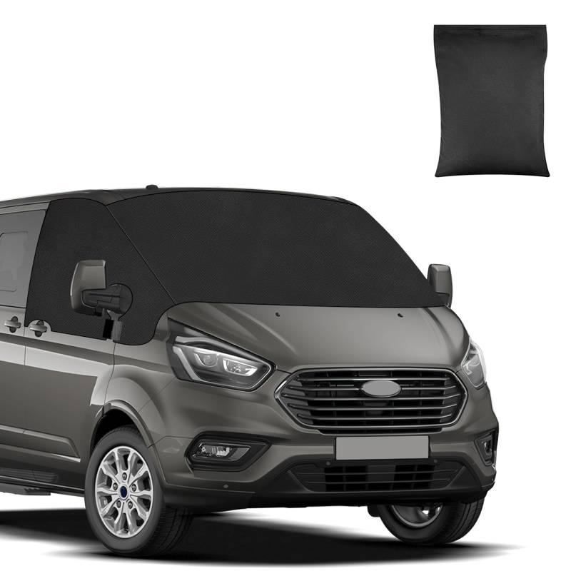 Auto Windschutzscheiben Abdeckung Ersatz für Ford Transit Custom 2012-2024, 600D Oxford Wetterfeste Frontscheibe Wrap Cover, Frontscheiben Sonnenschutz für Ford,Scheibenabdeckung von kamoly