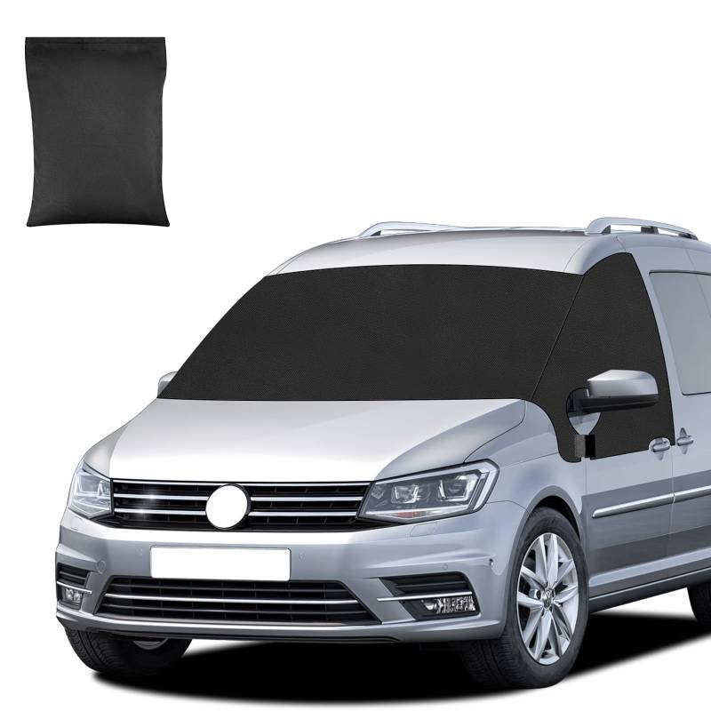 Auto Windschutzscheiben Abdeckung für VW Caddy, 600D Scheibenabdeckung Transporter Frontscheiben Set Anti Frost Ice Staub, Frontscheibe Wrap Blackout Thermo Cover für VW von kamoly