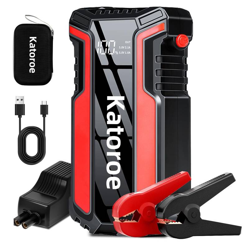 Starthilfe Powerbank Auto Batterie Booster, Starthilfe Powerbank, 4000A 12V Car Starthilfe Powerbank für pkw(9L Benzin oder 7L Diesel) USB-Anschluss von(016) von katoroe
