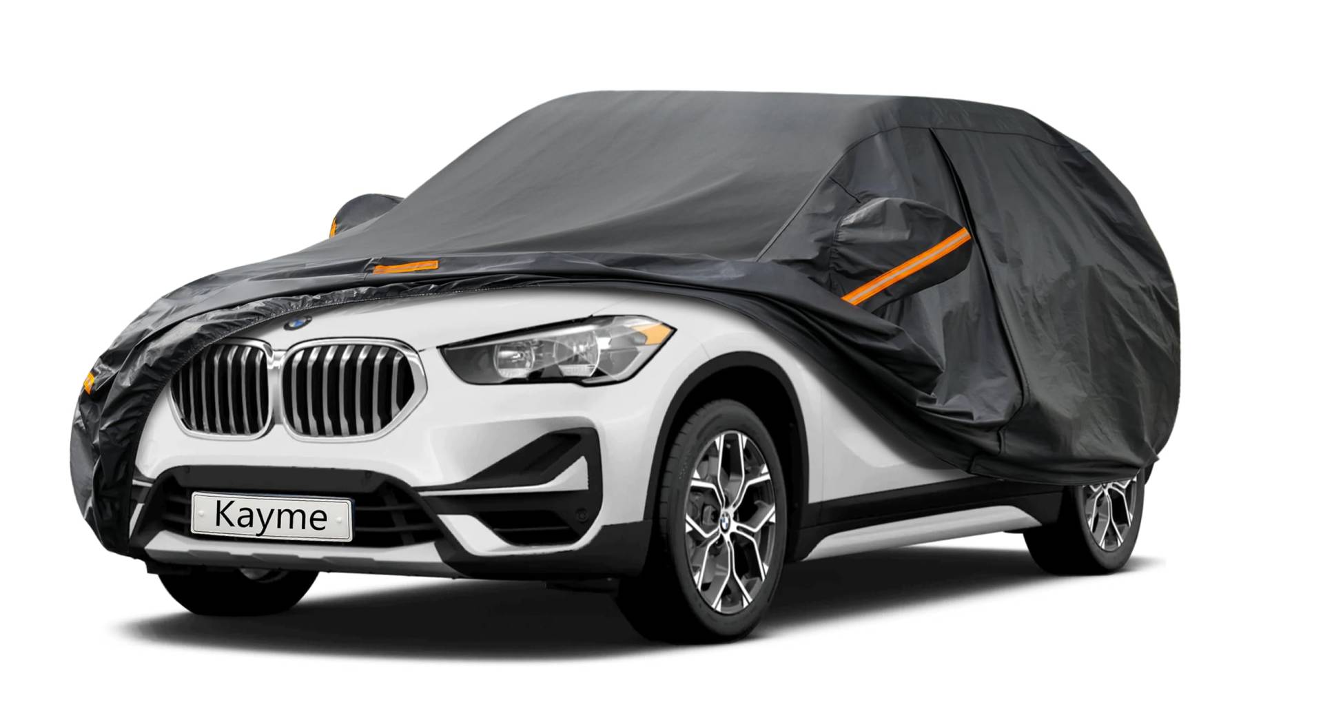 Kayme Autoplane Wasserdicht Atmungsaktiv Passend für 2009-2024 BMW X1, 7 Schichten Vollgarage Autoabdeckung für Sonne Staub Schutz, Auto Abdeckplane Abdeckung. von kayme