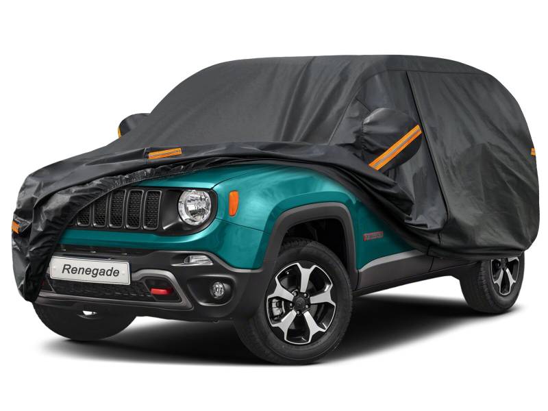 Kayme Autoplane Wasserdicht Atmungsaktiv Passend für 2014-2024 Jeep Renegade, 7 Schichten Vollgarage Autoabdeckung für Sonne Staub Schutz, Auto Abdeckplane Abdeckung. von kayme