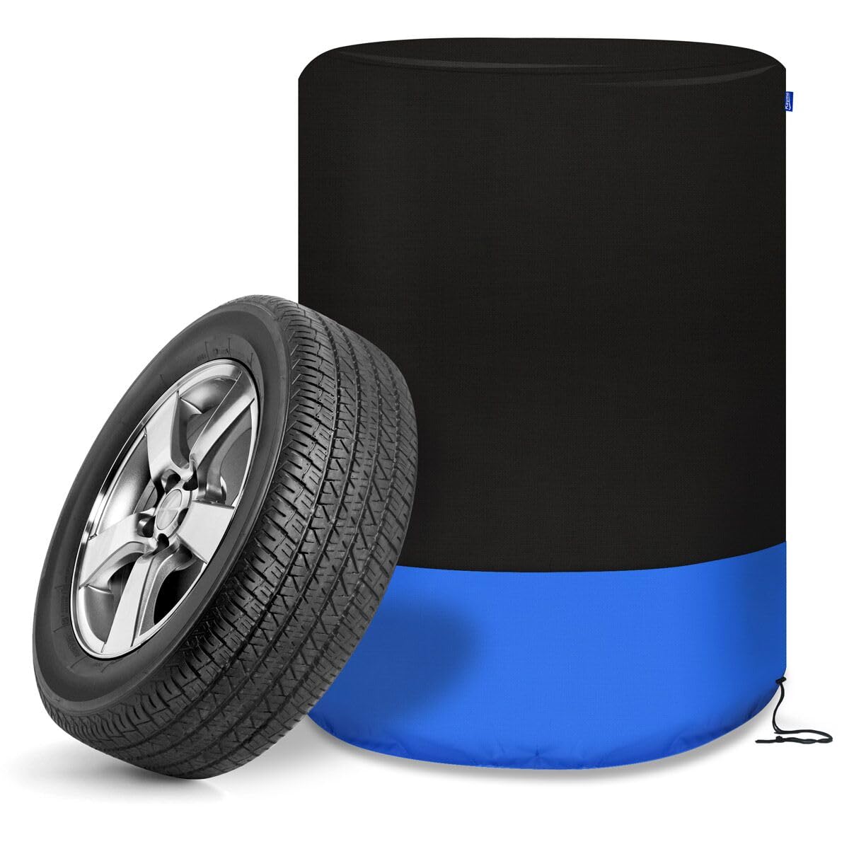 kayme Tragbare Reifentasche Wasserdicht, Große Reifenabdeckung mit Griff, Reifenschutzhülle 4-teilig, Auto Reifentaschen-Set, Schwarz-Blau Reifensack(Durchmesser 84cm/32inch) von kayme