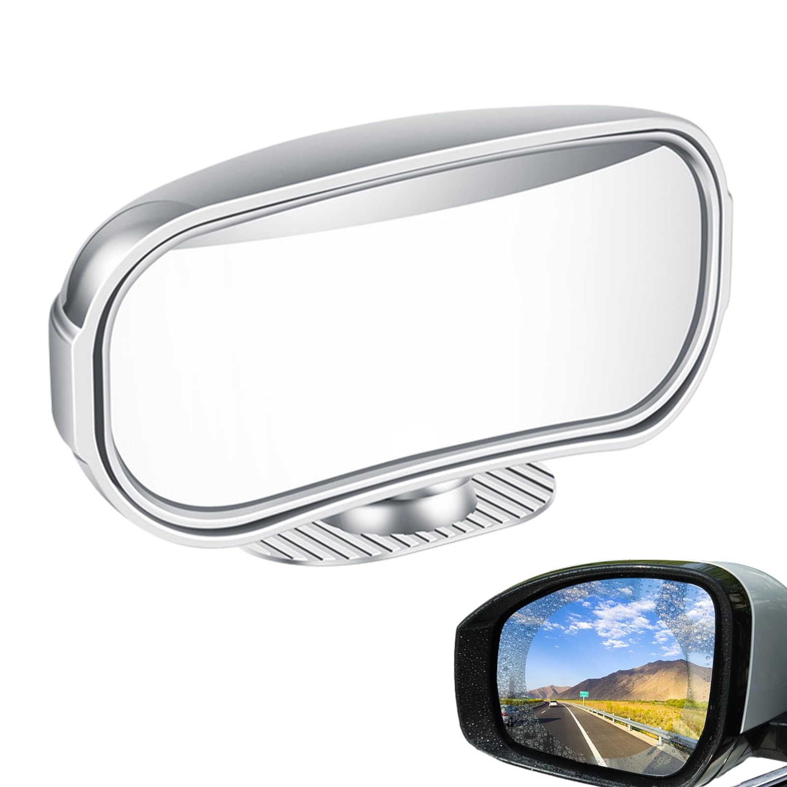 Heckansicht Hilfspiegel - 360 ° Einstellbares Weitwinkelspiegel, Wasserdichte Rotierbare Seitenspiegel Der Seitenspiegel, Sicherheitshilfsseite Blind Spot -Spiegel Für Autos, Silber von kdkskss
