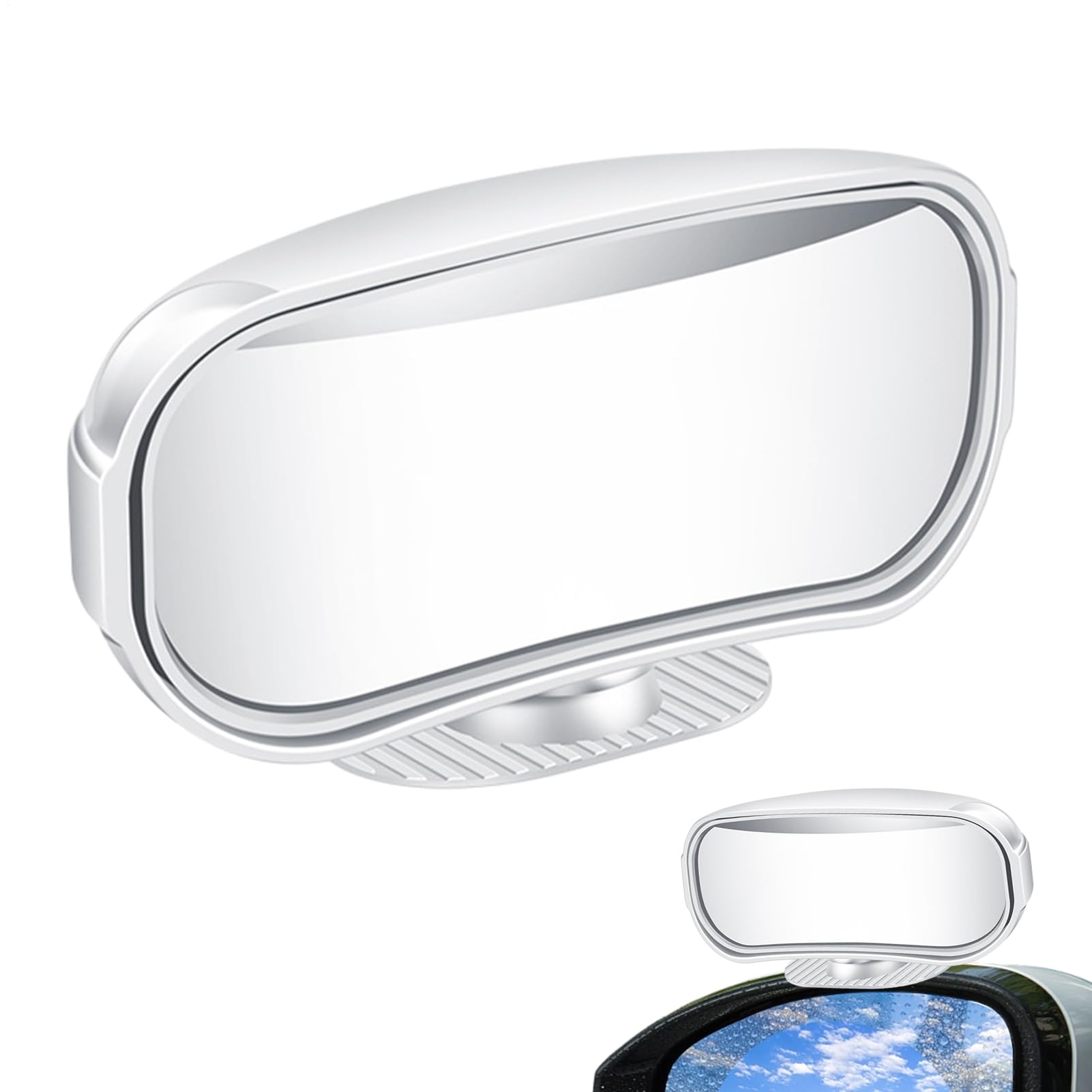 Heckansicht Hilfspiegel - 360 ° Einstellbares Weitwinkelspiegel, Wasserdichte Rotierbare Seitenspiegel Der Seitenspiegel, Sicherheitshilfsseite Blind Spot -Spiegel Für Autos, Weiß von kdkskss