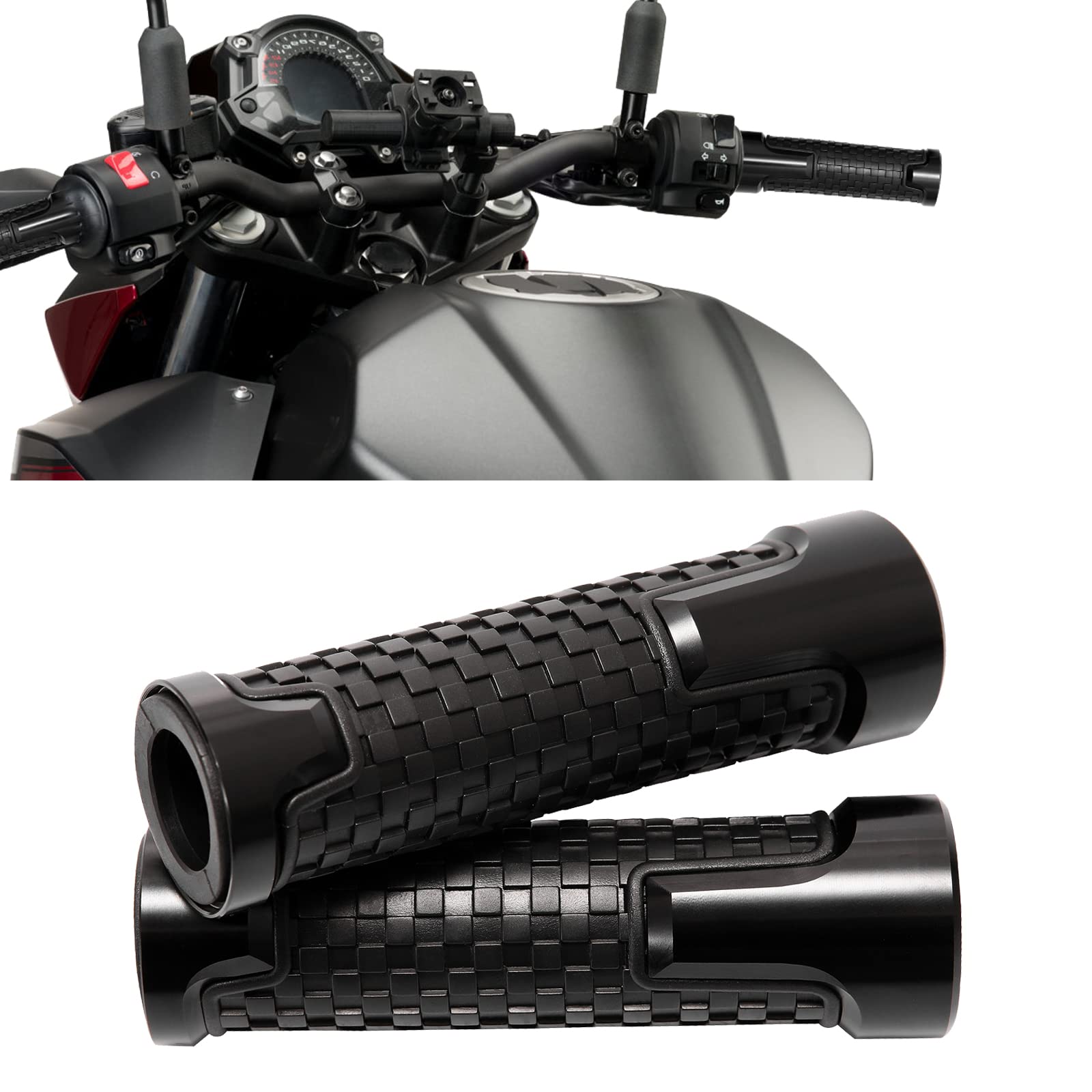 KEEPDSGN Motorrad Griffe Universal Motorrad Lenkergriffe 22 mm (7/8") 24mm (1") Anti-Rutsch Scooter Gummi aus CNC Aluminium Lenkergriff für Roller Mopeds Quad ATV KEEPDSGN Motorrad Griffe Universal Motorrad Lenkergriffe 22 mm (7/8") 24mm (1") Anti-Rutsch Scooter Gummi aus CNC Aluminium Lenkergriff für Roller Mopeds Quad ATV von KEEPDSGN