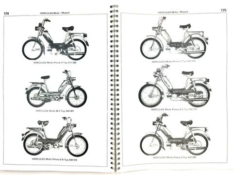 Ersatzteil Katalog für Hercules Prima und Optima Mofa Moped Sachs 504 505 Liste von kein Hersteller