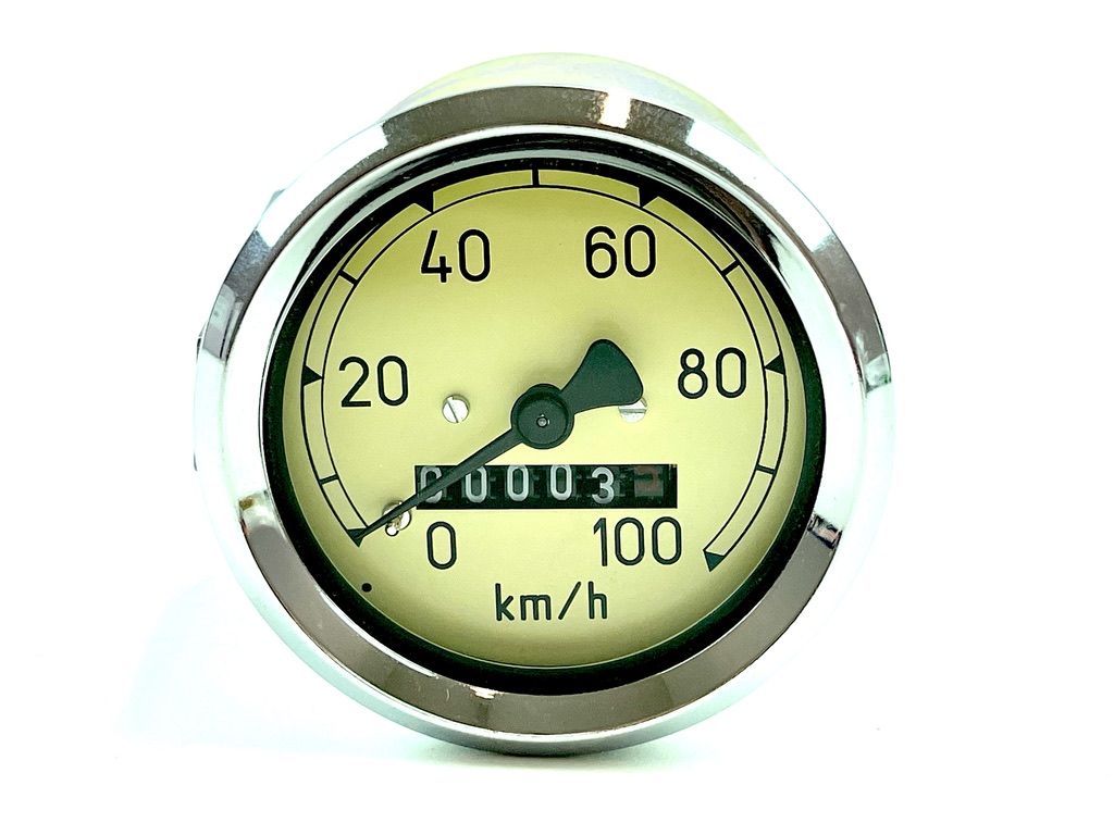 Oldtimer Moped Tacho 60mm creme Tachometer 100km/h von kein Hersteller