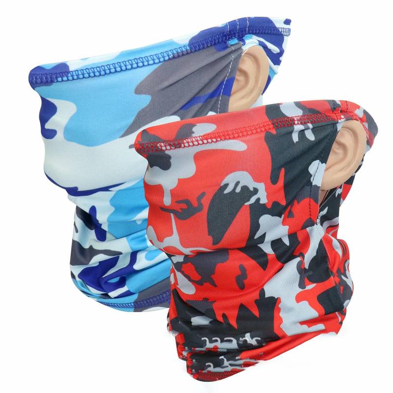 keynoyin Hängendes Ohr Sonnenschutz Schnelltrocknend Kopftuch Multifunktionstuch Outdoor Sport Radfahren Atmungsaktiv - Hängende Ohr Camouflage Blau von keynoyin