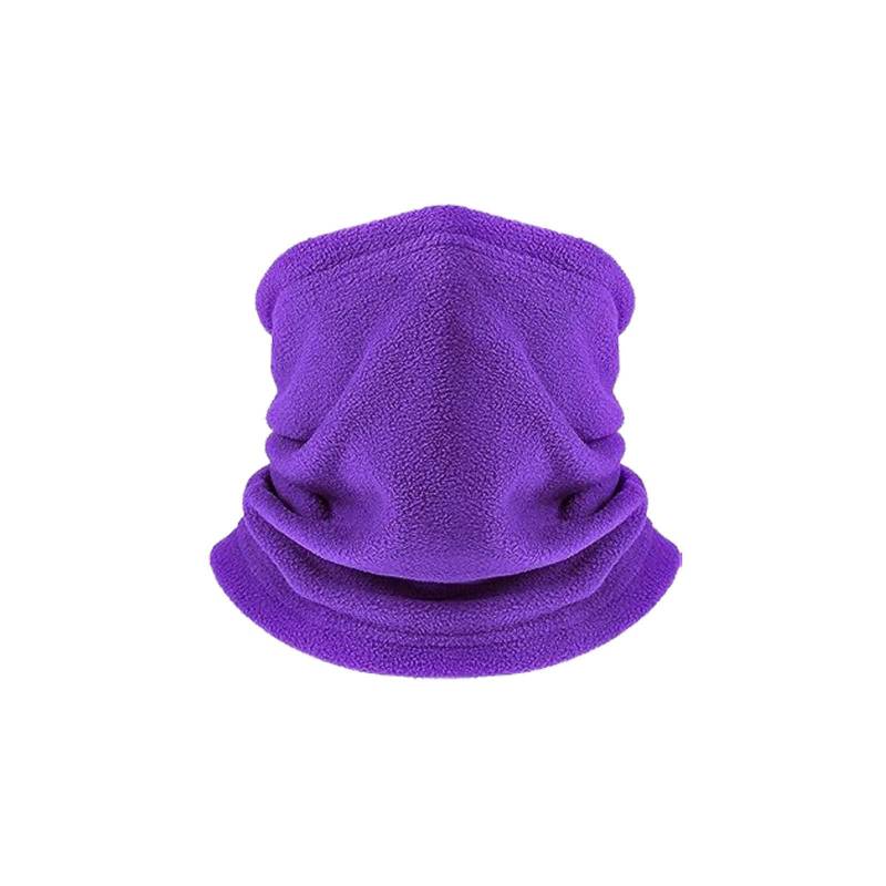 keynoyin Multifunktionaler Schal aus Fleece, einfarbig, kältebeständig, Violett von keynoyin