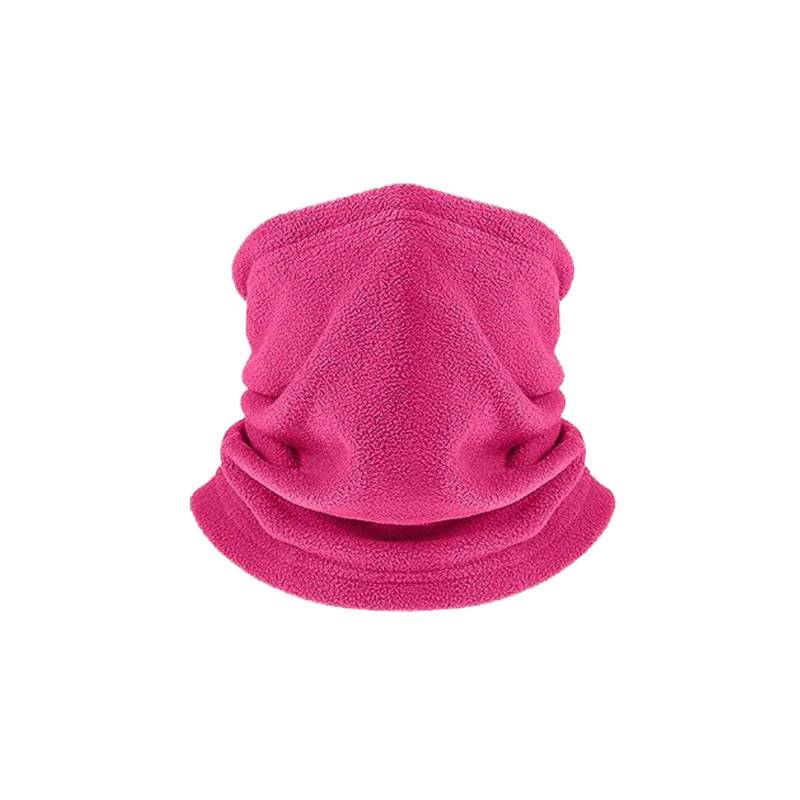 keynoyin Multifunktionaler Schal für den Außenbereich, Fleece, warm, einfarbig, kältebeständig, Rosarot von keynoyin