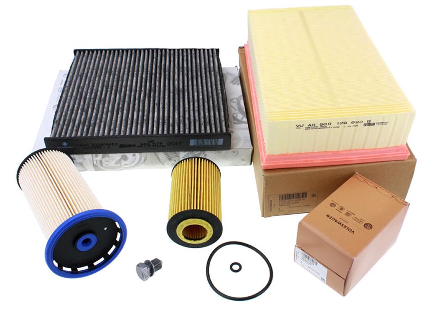 Original Inspektionspaket TDI Filter 1.6L 2.0L Diesel Motor kompatibel mit A3 8V Golf 7 Sportsvan A3 8V + Sportback Leon 5F Octavia 5E SuperB 3V von kfzpremiumteile24